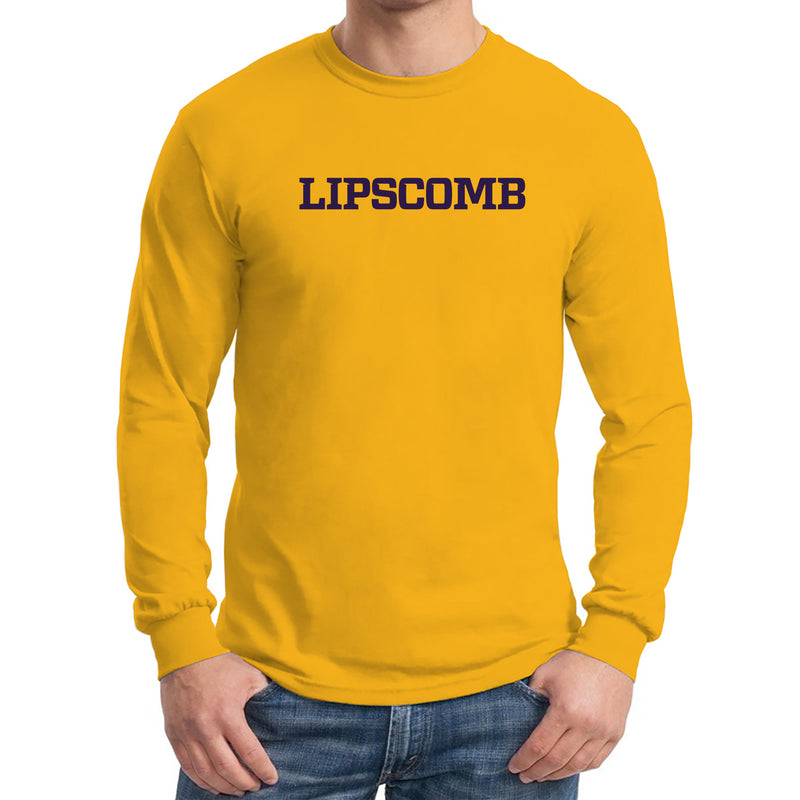 Lipscomb University Bisons Basic Block Long Sleeve T Shirt - Gold