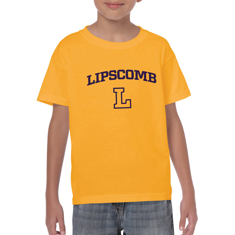 Lipscomb University Bisons Arch Logo Youth Short Sleeve T Shirt - Gold