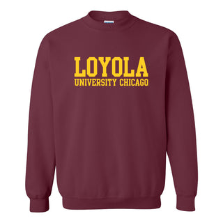 Loyola University Chicago Ramblers Basic Block Crewneck - Maroon