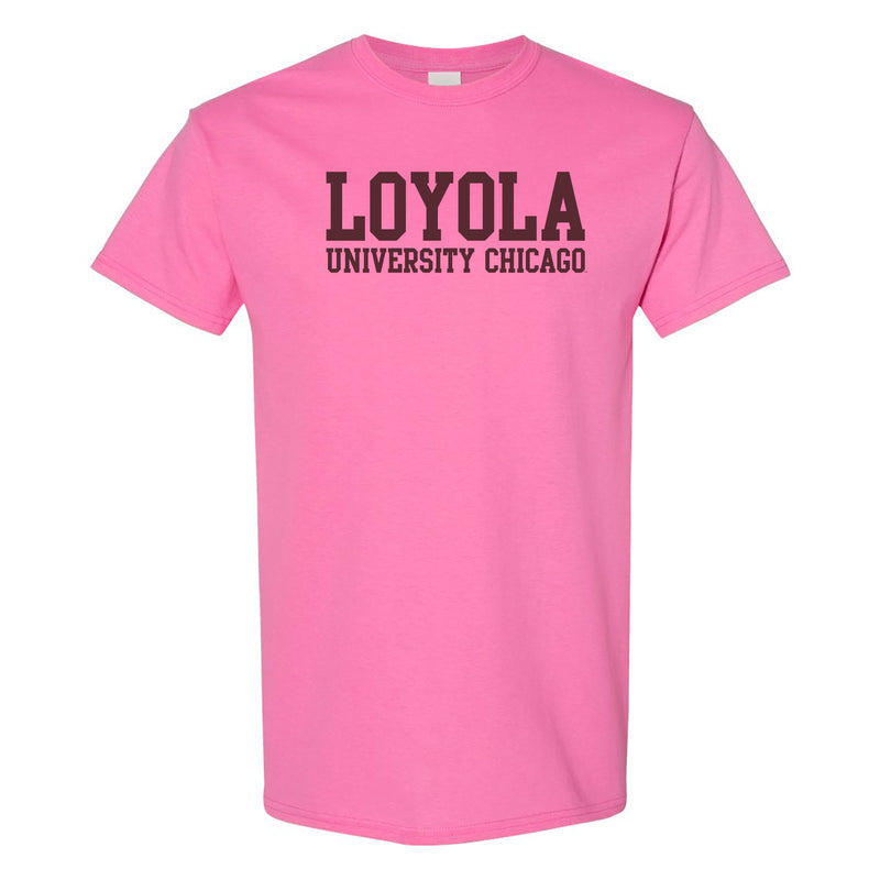 Loyola University Chicago Ramblers Basic Block Short Sleeve T-Shirt - Azalea