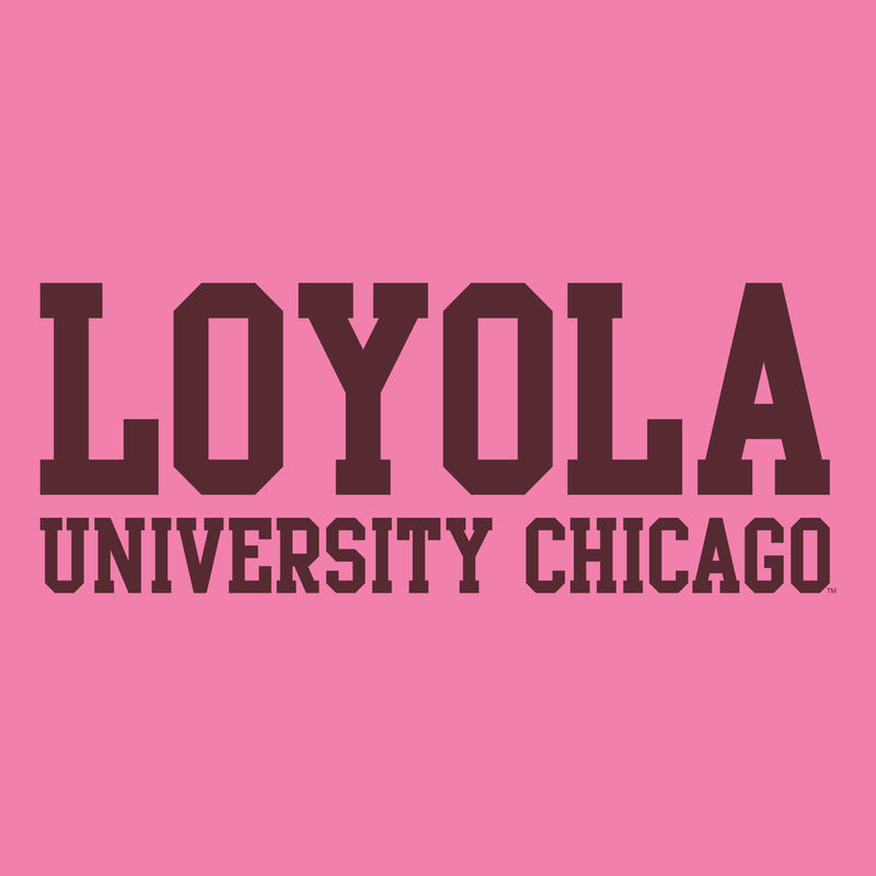 Loyola University Chicago Ramblers Basic Block Short Sleeve T-Shirt - Azalea