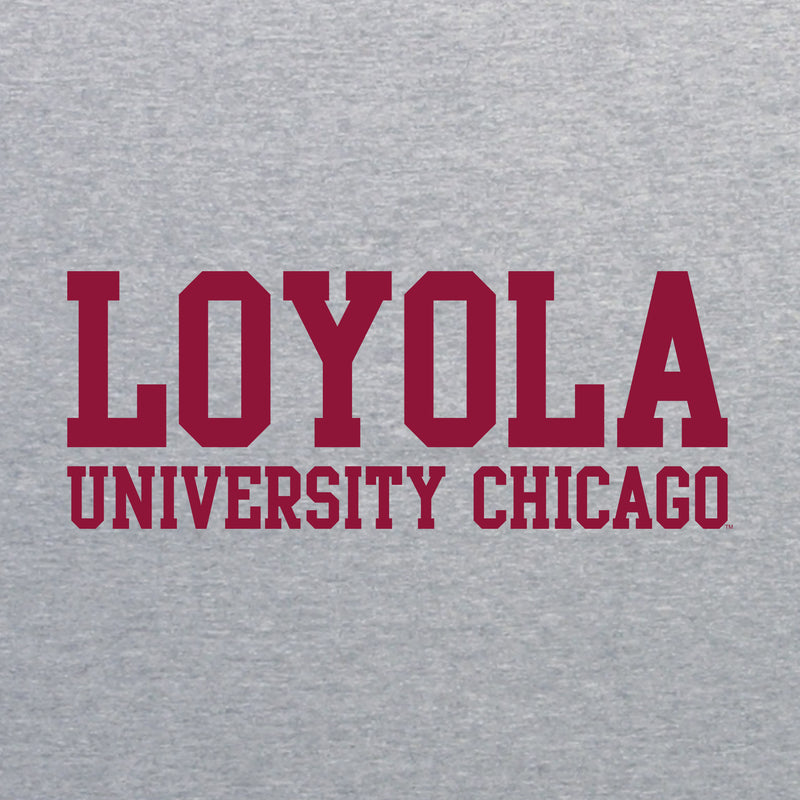 Loyola Chicago Ramblers Basic Block Long Sleeve T Shirt - Sport Grey