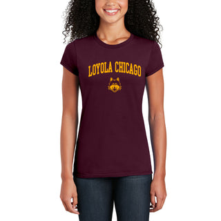 Loyola Chicago Ramblers Arch Logo Women's T Shirt - Maroon