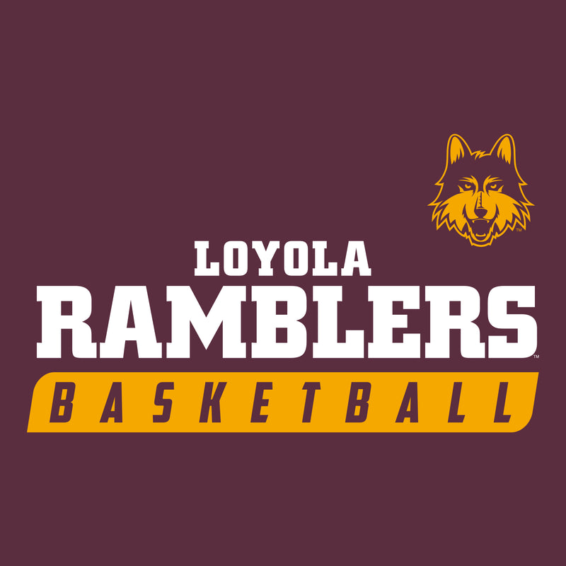 Loyola University Chicago Ramblers Basketball Slant T Shirt - Maroon