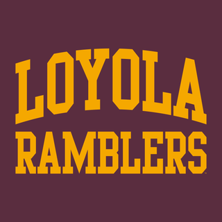 Loyola University Chicago Ramblers Front Back Print Short Sleeve T Shirt - Maroon