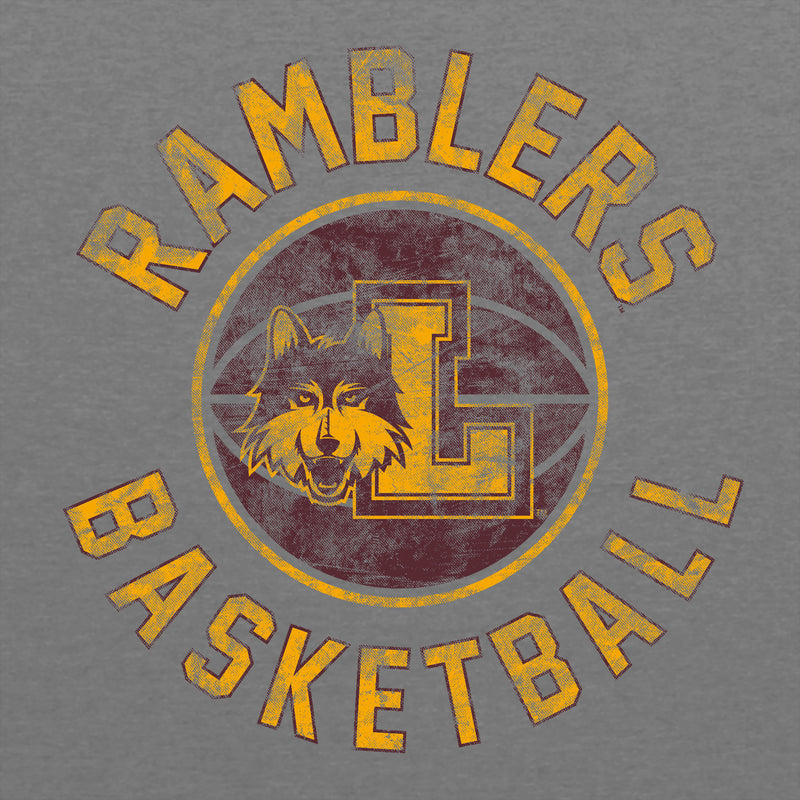 Loyola University Chicago Ramblers Basketball Distress Next Level Short Sleeve T Shirt - Premium Heather