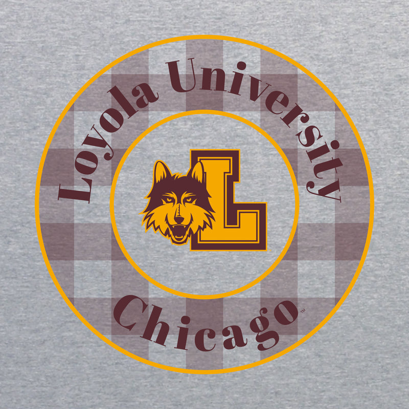 Loyola Chicago Plaid Circle Hoodie - Sport Grey