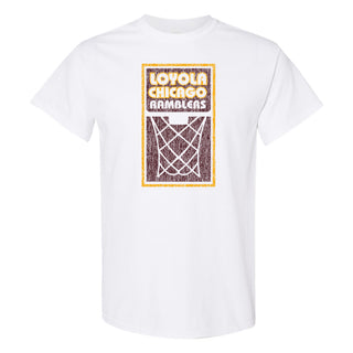 Loyola University Chicago Ramblers Basketball Net Block T Shirt - White