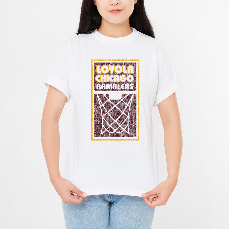 Loyola University Chicago Ramblers Basketball Net Block T Shirt - White