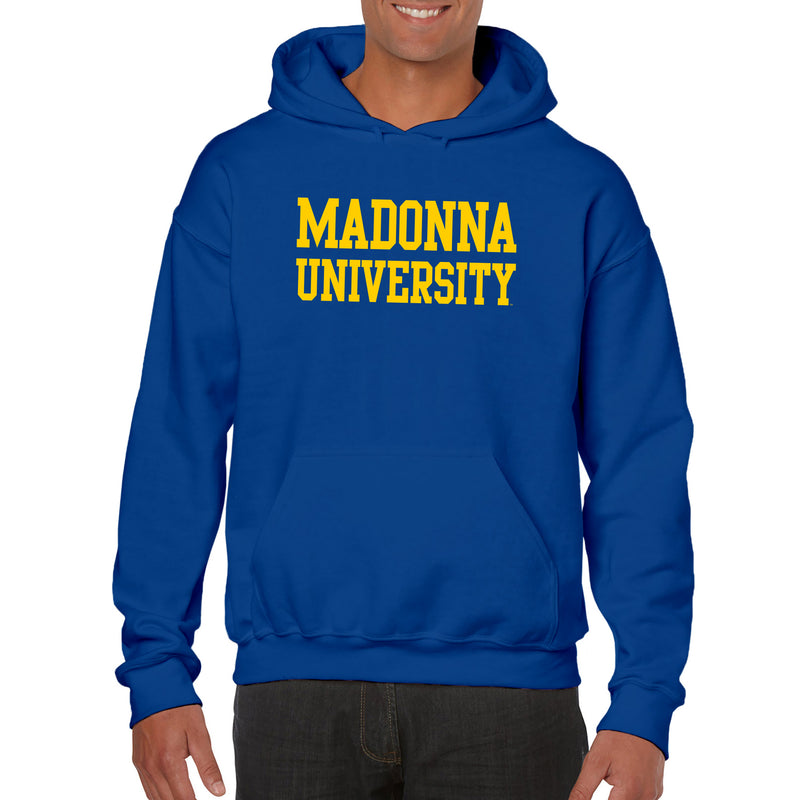 Madonna University Crusaders Basic Block Hoodie - Royal