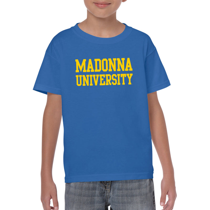 Madonna University Crusaders Basic Block Youth T-Shirt - Royal
