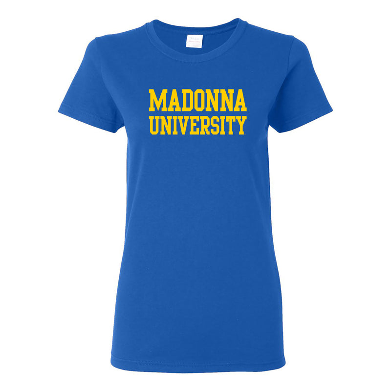 Madonna University Crusaders Basic Block Womens T-Shirt - Royal