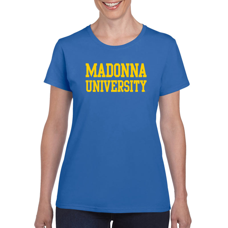 Madonna University Crusaders Basic Block Womens T-Shirt - Royal