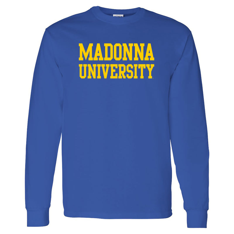 Madonna University Crusaders Basic Block Long Sleeve T-Shirt - Royal