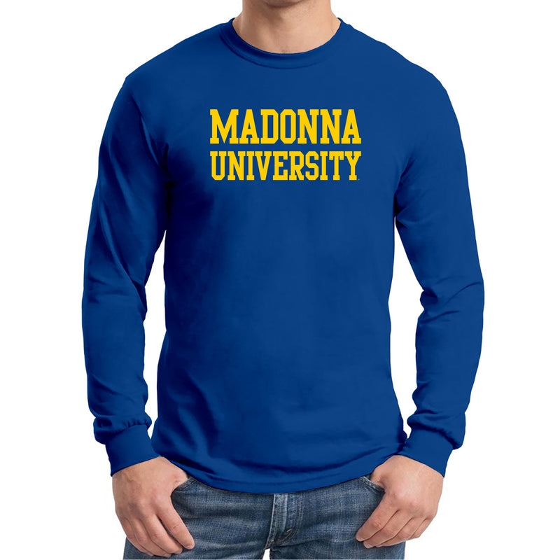 Madonna University Crusaders Basic Block Long Sleeve T-Shirt - Royal