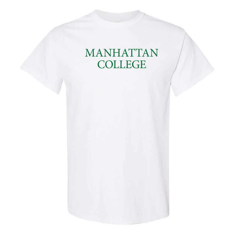 Manhattan College Jaspers Basic Block Short Sleeve T Shirt - White