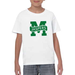 Manhattan College Jaspers Primary Logo Short Sleeve Youth T Shirt - White