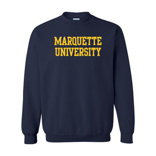 Marquette University Golden Eagles Basic Block Crewneck - Navy