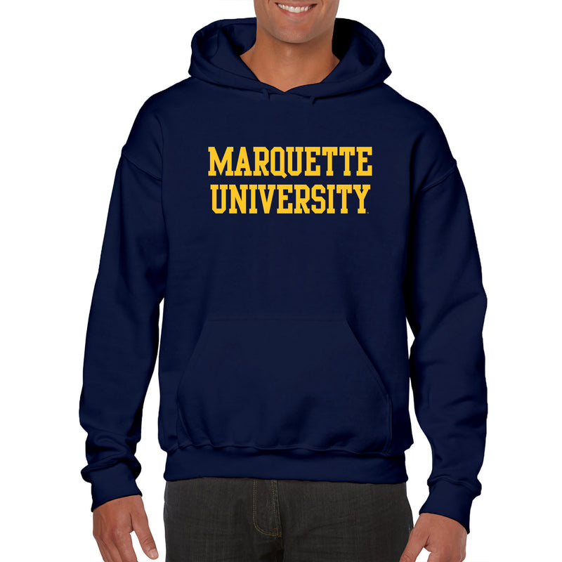 Marquette University Golden Eagles Basic Block Hoodie - Navy