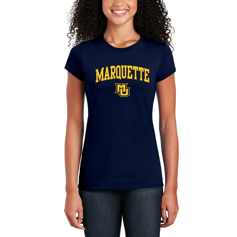 Marquette University Golden Eagles Arch Logo Womens T-Shirt - Navy