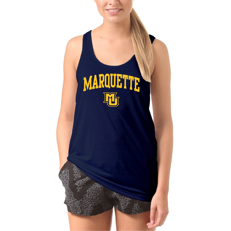 Marquette University Golden Eagles Arch Logo Tank Top - Navy