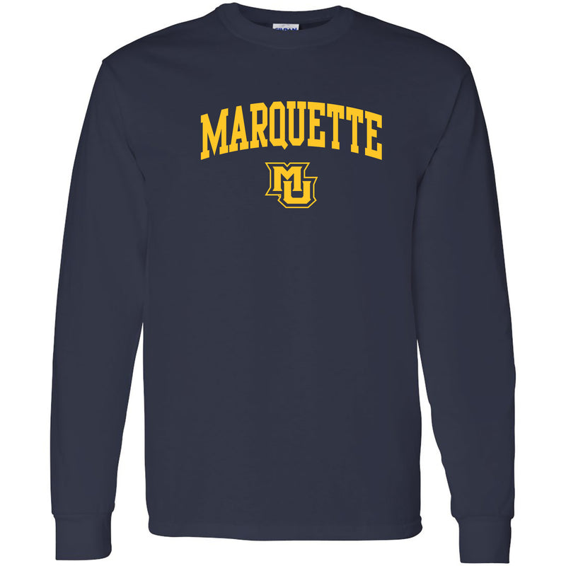 Marquette University Golden Eagles Arch Logo Long Sleeve - Navy