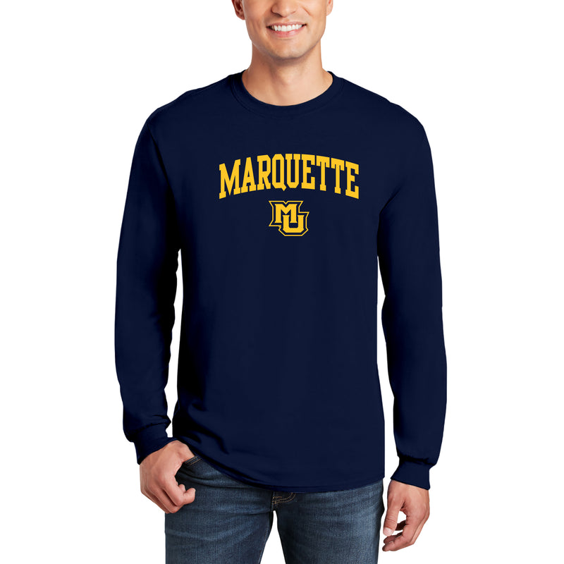 Marquette University Golden Eagles Arch Logo Long Sleeve - Navy