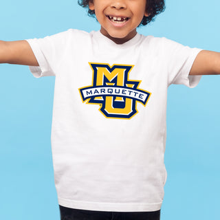 Marquette University Golden Eagles Primary Logo Youth T-Shirt - White