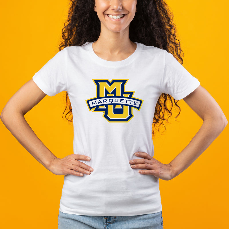 Marquette University Golden Eagles Primary Logo Womens T-Shirt - White