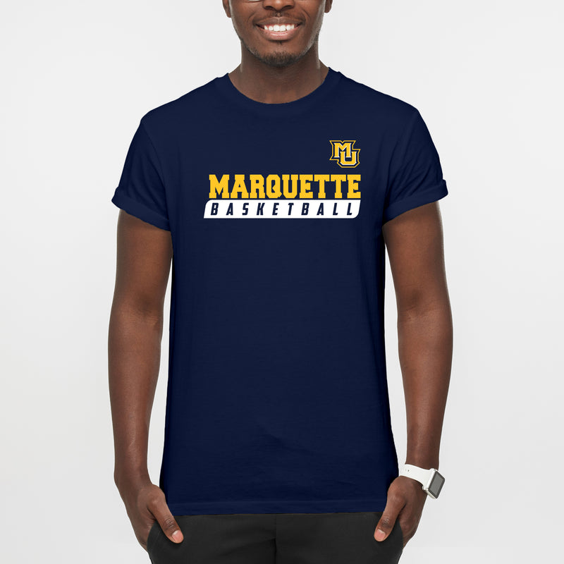 Marquette University Golden Eagles Basketball Slant T-Shirt - Navy