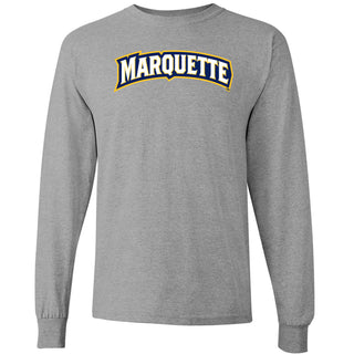 Marquette University Golden Eagles Institutional Logo Long Sleeve - Sport Grey