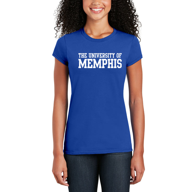 Memphis Tigers Basic Block Womens T-Shirt - Royal
