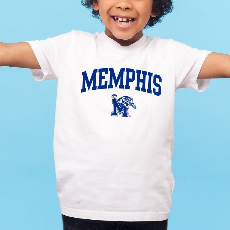 Memphis Tigers Arch Logo Youth T-Shirt - White