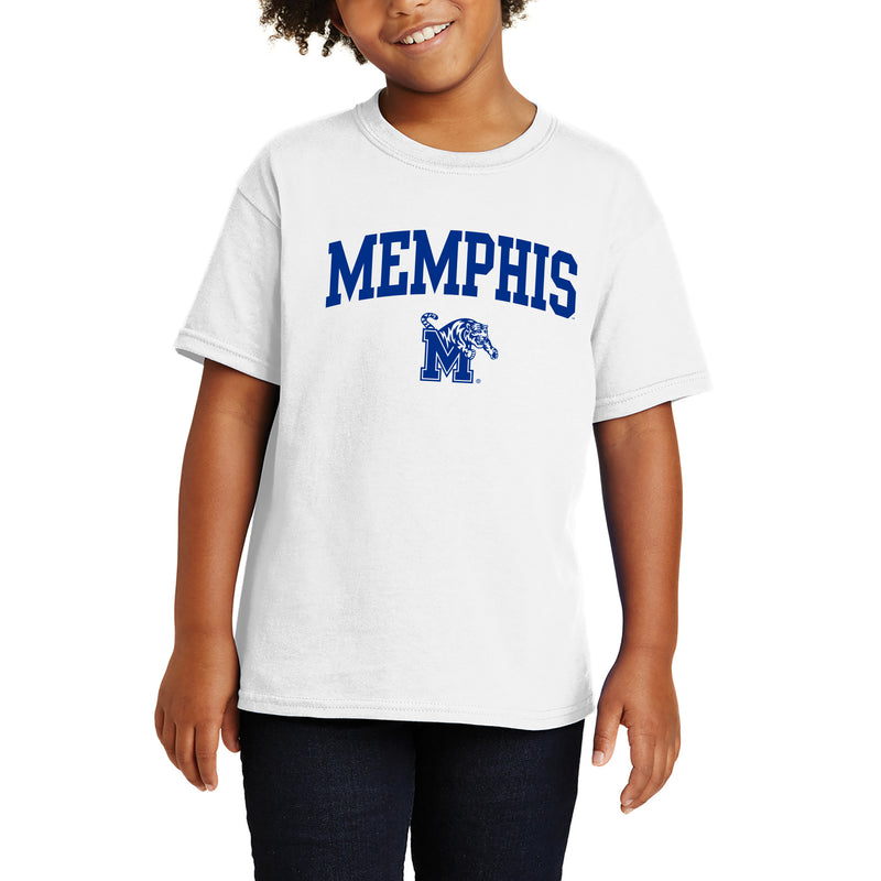 Memphis Tigers Arch Logo Youth T-Shirt - White