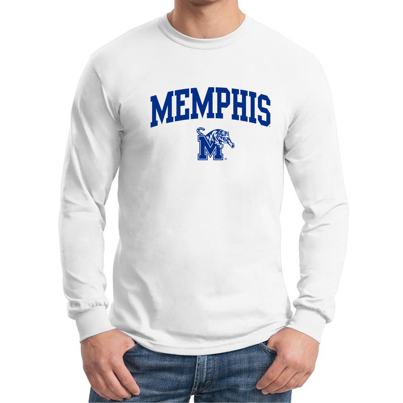 Memphis Tigers Arch Logo Long Sleeve - White