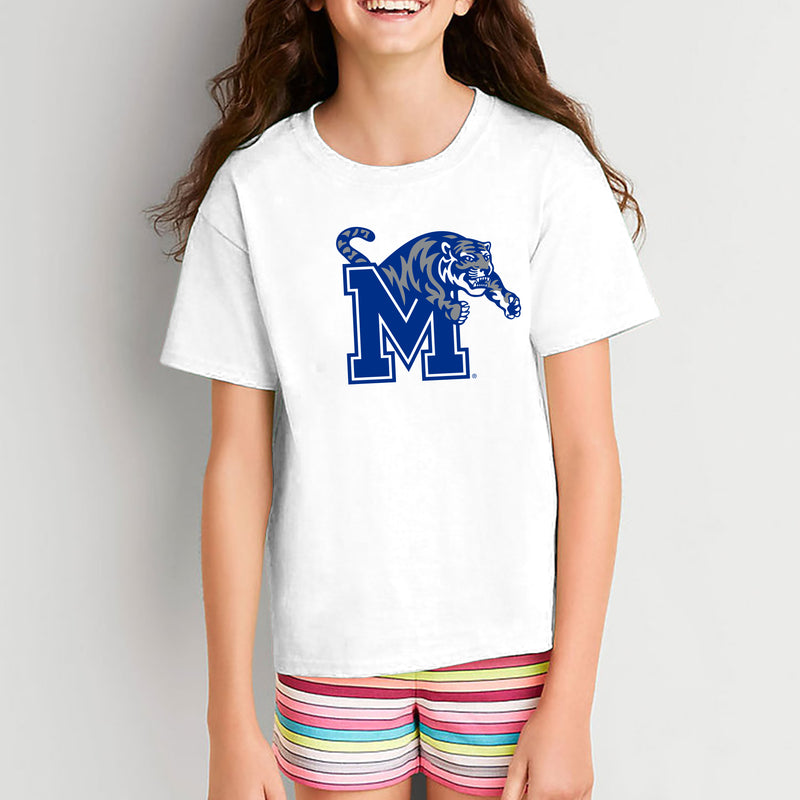 Memphis Tigers Primary Logo Youth T-Shirt - White