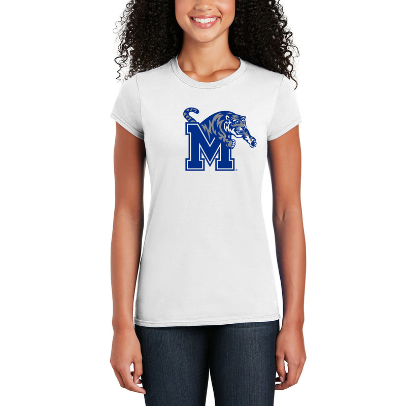 Memphis Tigers Primary Logo Womens T-Shirt - White