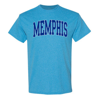 Memphis Tigers Mega Arch T-Shirt - Heather Sapphire