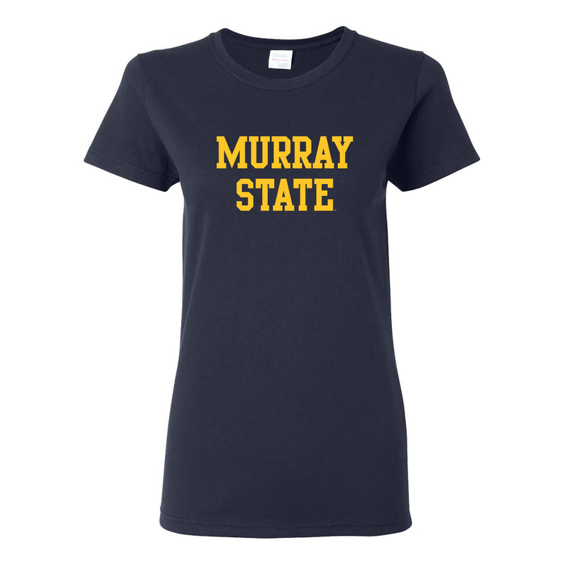 Murray State University Racers Basic Block Womens Short Sleeve T Shirt - Navy