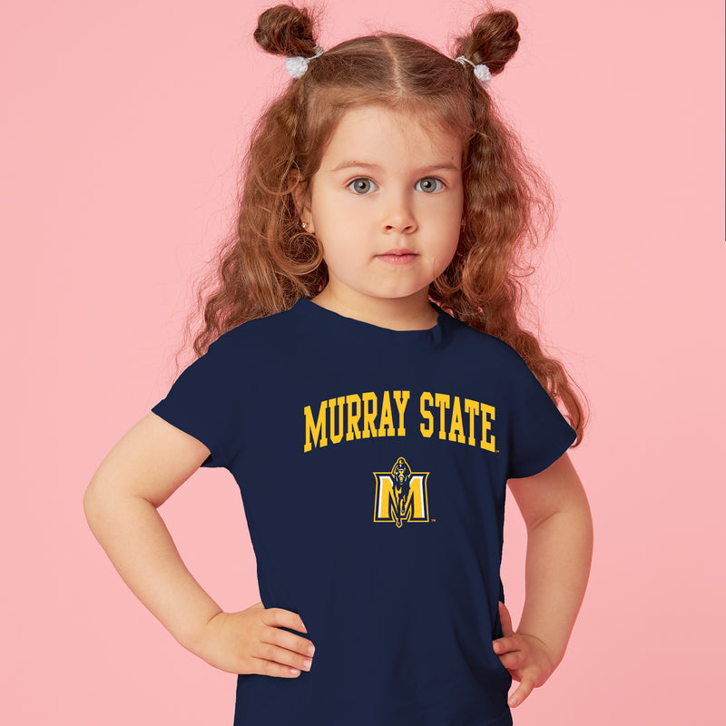 Murray State University Racers Arch Logo Toddler Short Sleeve T Shirt - Navy