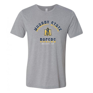 Murray State University Racers Division Arch Canvas Triblend Short Sleeve T Shirt - Athletic Grey