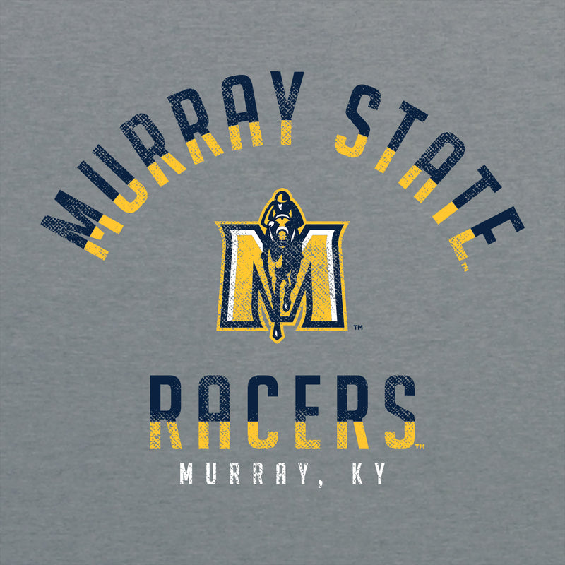 Murray State University Racers Division Arch Canvas Triblend Short Sleeve T Shirt - Athletic Grey