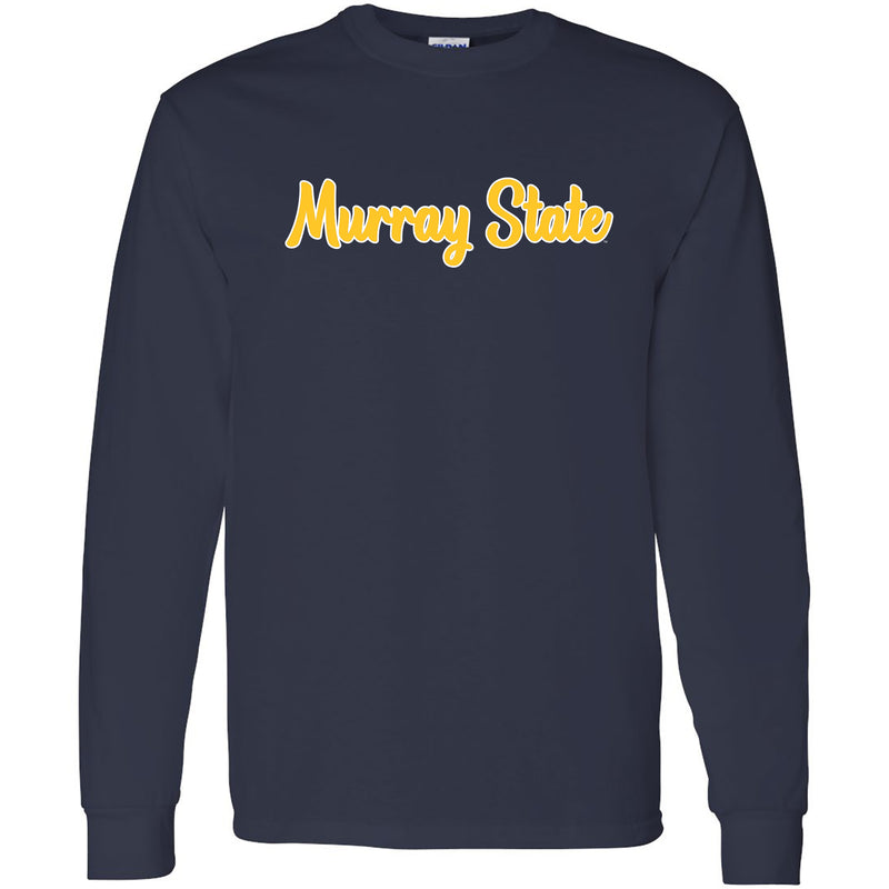 Murray State University Racers Basic Script Cotton Long Sleeve T Shirt - Navy