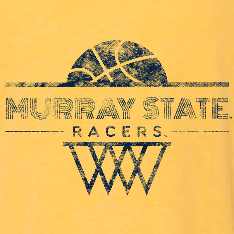 Murray State Racers Oblique Basketball Hoop Canvas Triblend T-Shirt - Yellow Gold