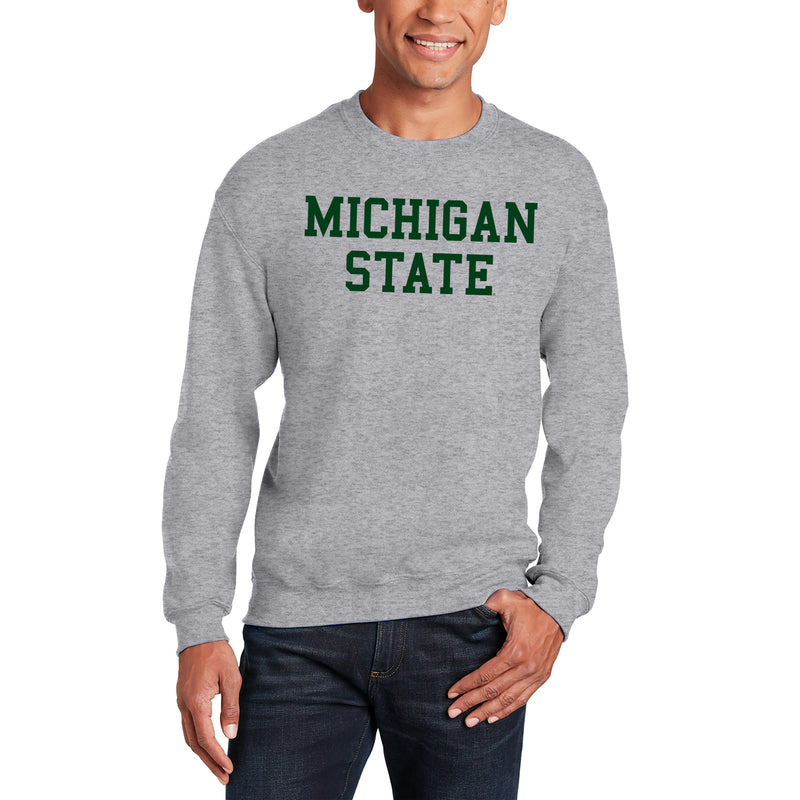 Michigan State Spartans Basic Block Crewneck Sweatshirt - Sport Grey