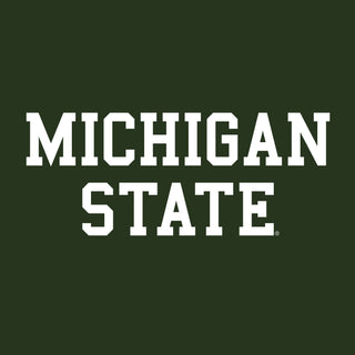 Michigan State University Spartans Basic Block Crewneck Sweatshirt - Forest