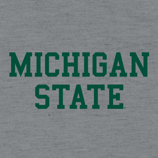 Michigan State University Spartans Basic Block Canvas Triblend T Shirt - Athletic Grey Triblend