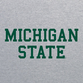 Michigan State University Spartans Basic Block Next Level Short Sleeve T Shirt - Heather Grey