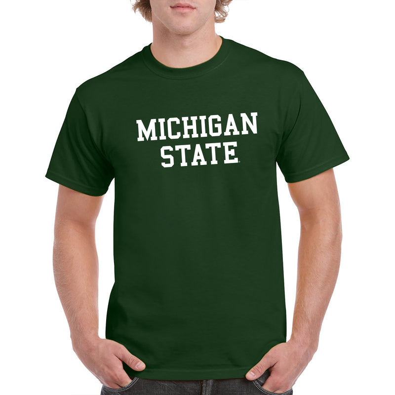 Michigan State University Spartans Basic Block Short Sleeve T Shirt - Forest