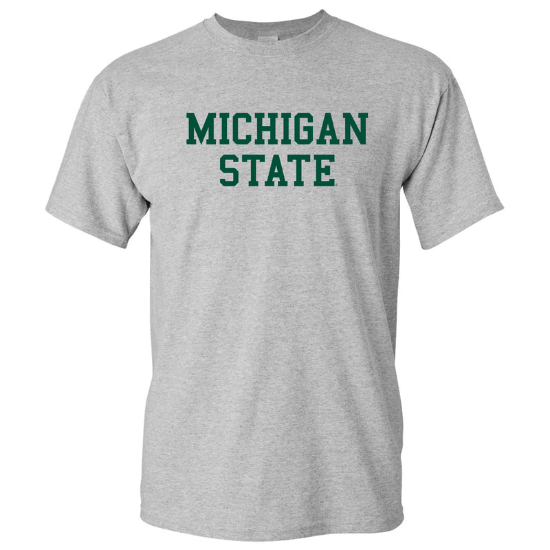 Michigan State University Spartans Basic Block Short Sleeve Tee - Sport Grey